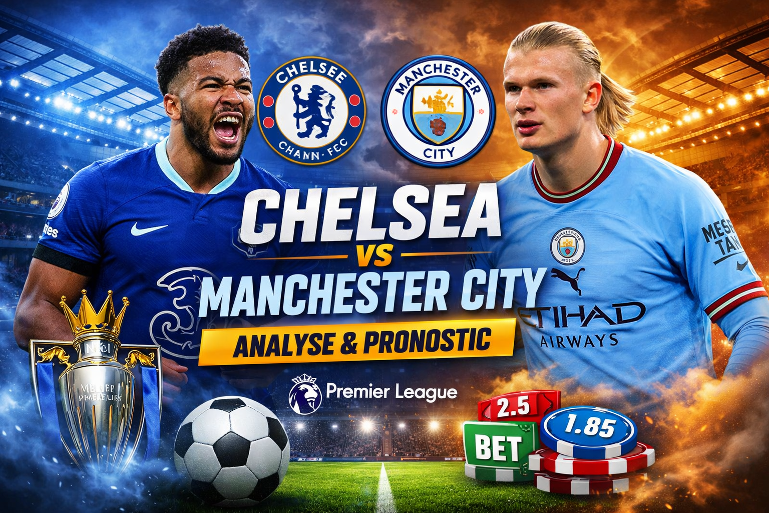 Chelsea vs Manchester City : City favori face à des Blues en difficulté