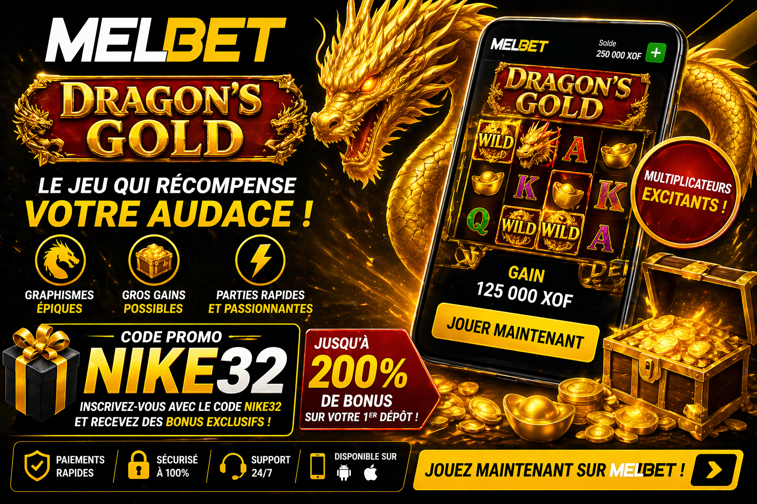Dragon's Gold sur Melbet : Domptez la bête pour décrocher l'or