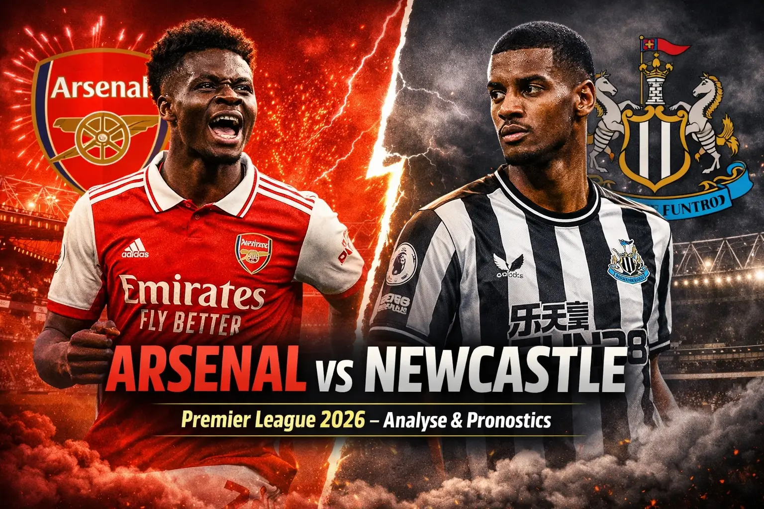 Arsenal vs Newcastle : duel déséquilibré à l’Emirates Stadium loading=