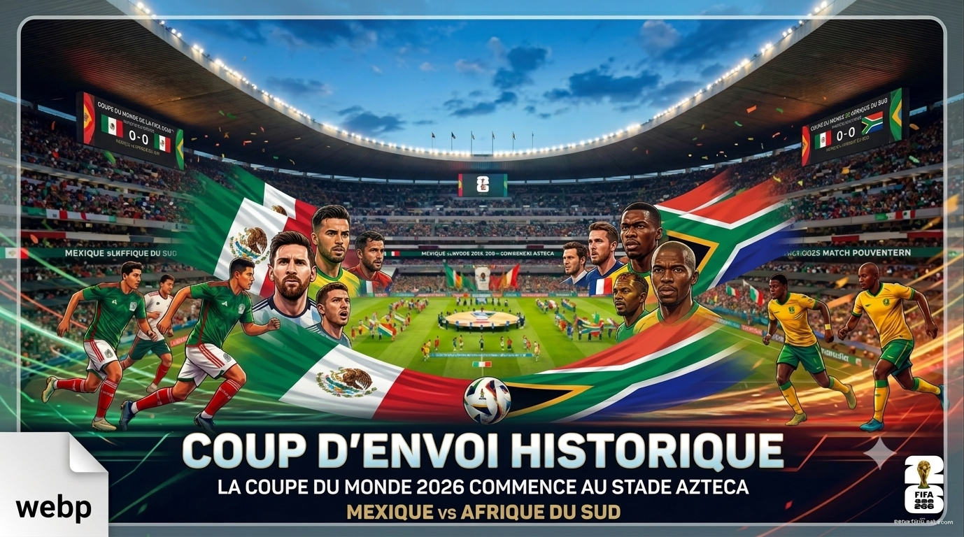 Mexique vs Afrique du Sud : le match d'ouverture de la Coupe du Monde 2026 se joue aujourd'hui au Stade Azteca