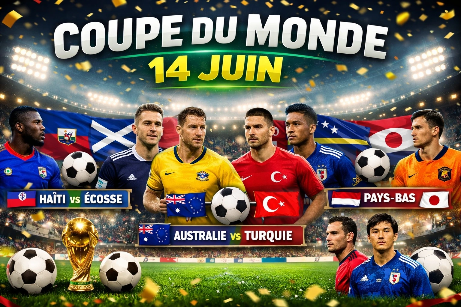 Coupe du Monde 2026 : les matchs du dimanche 14 juin