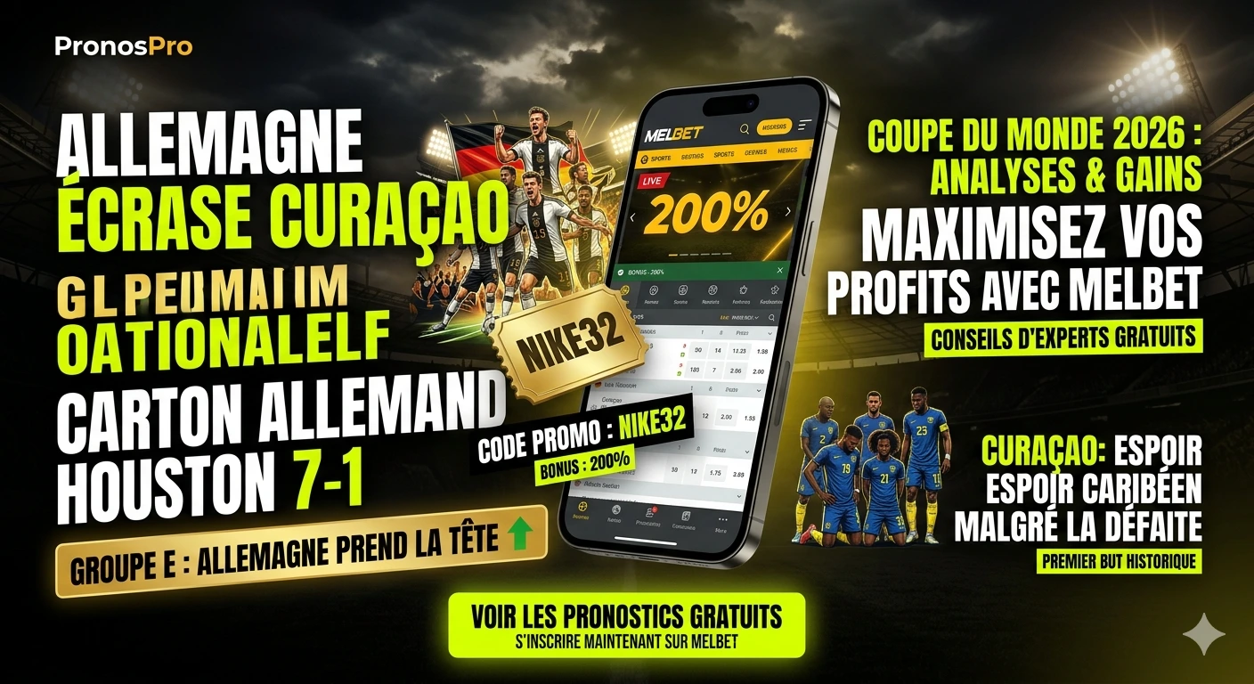 Pronostics Coupe du Monde 2026 festival offensif de l Allemagne qui ecrase Curacao pour son entree en lice