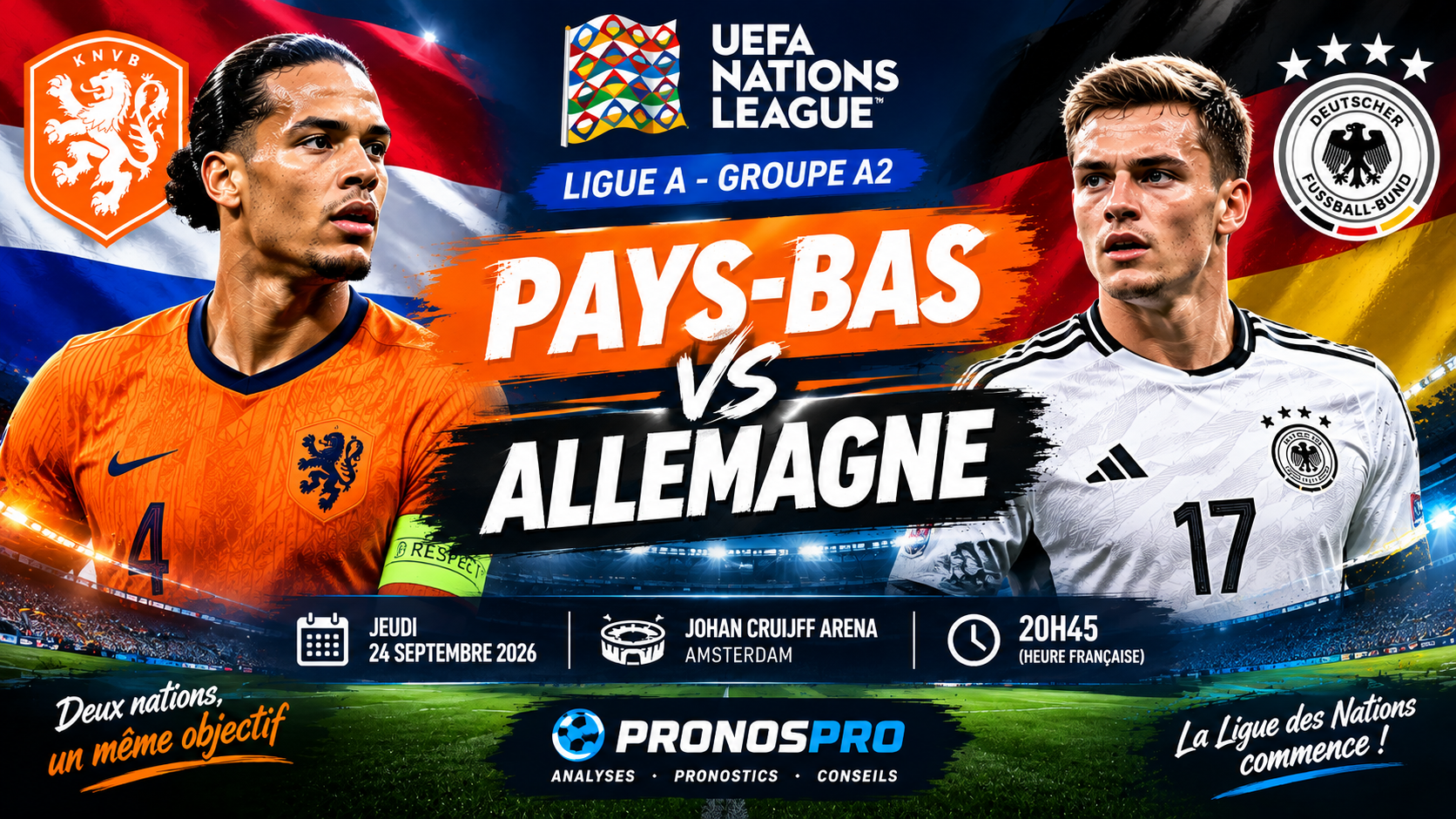 Pays-Bas – Allemagne : un choc pour lancer la Ligue des nations 2026-2027