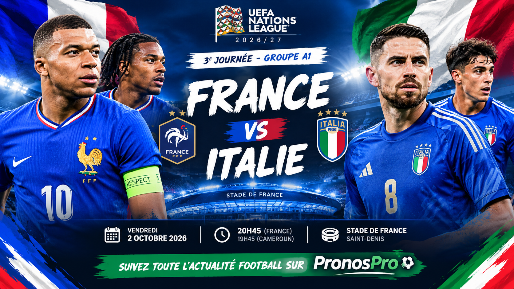 France – Italie : les Bleus de Zidane passent un nouveau test au Stade de France
