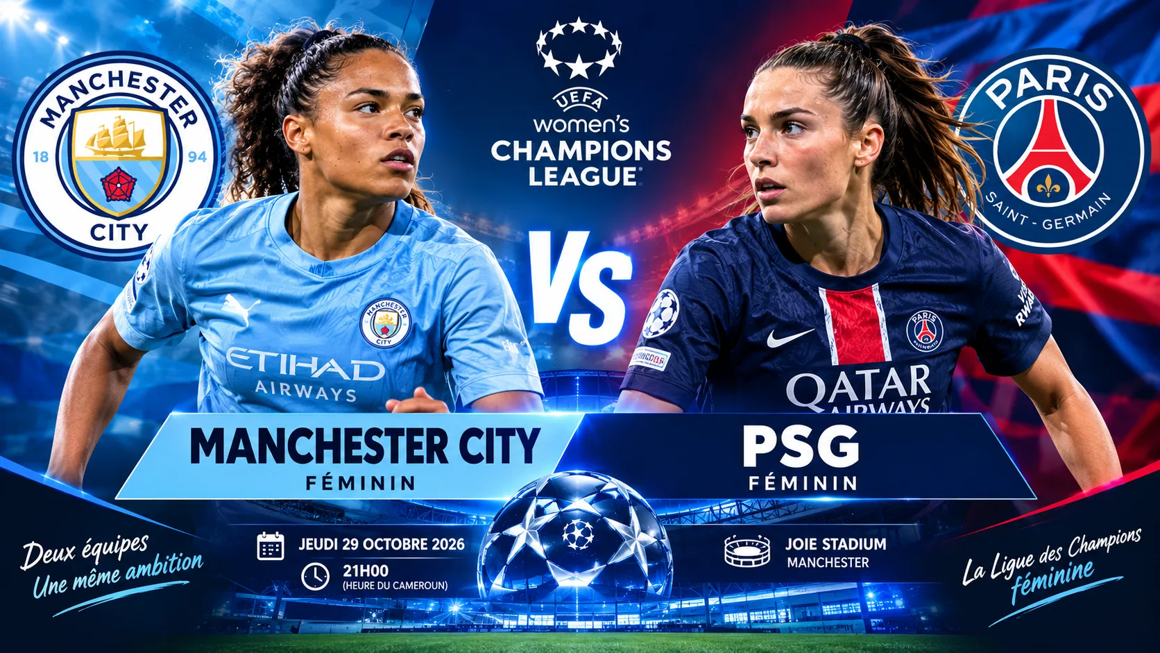 Manchester City – PSG féminin : analyse complète, forme récente et pronostic du match